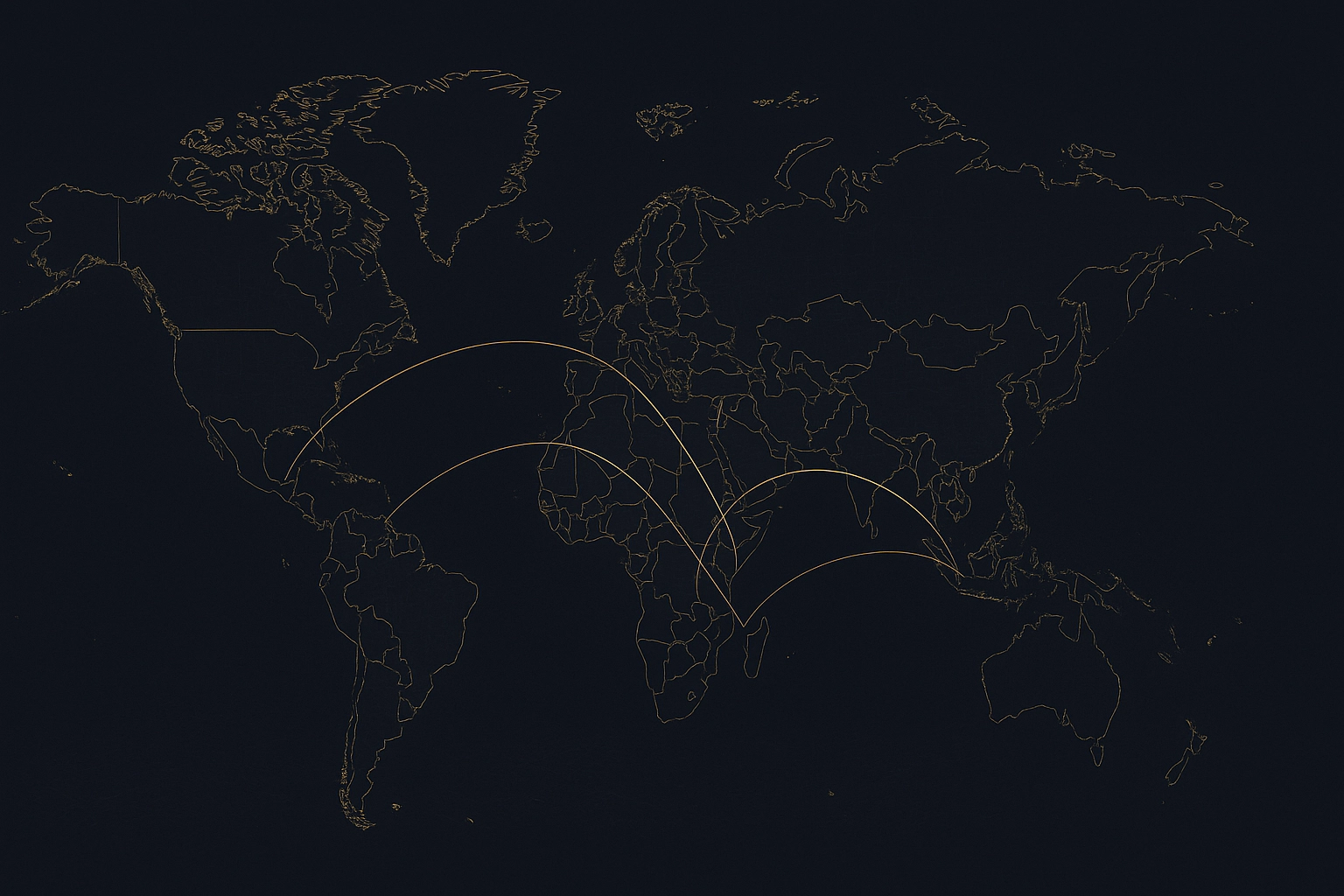 Dark gold Myte world map showing sovereign builder network locations