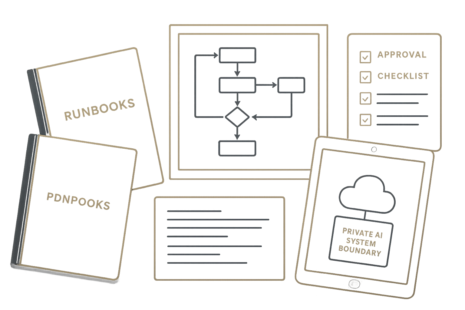 Dark gold training ownership and runbook visual